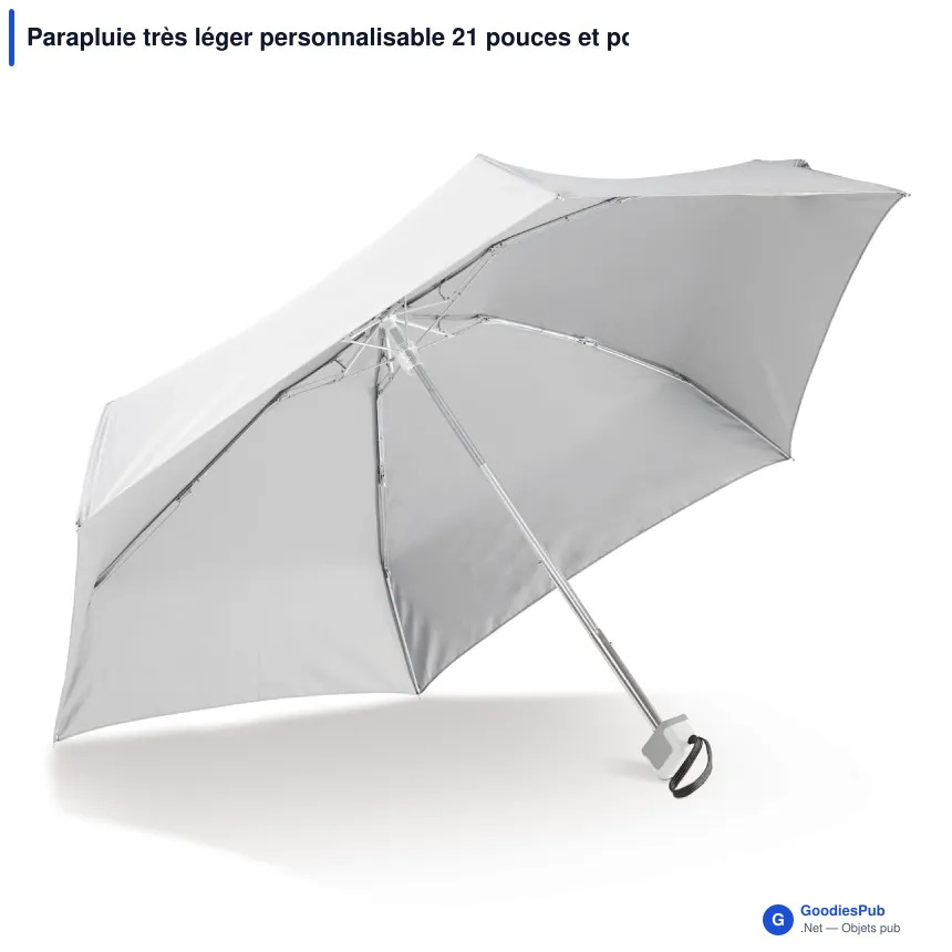 Parapluie très léger personnalisable 21 pouces et pochette avec logo - Light - Image 3