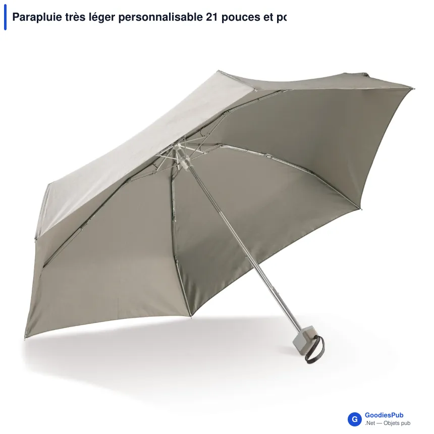 Parapluie très léger personnalisable 21 pouces et pochette avec logo - Light - Image 4