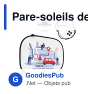 Pare-soleils de voiture personnalisables en polyester avec logo - Set de 2 et pochette - Miniature 1
