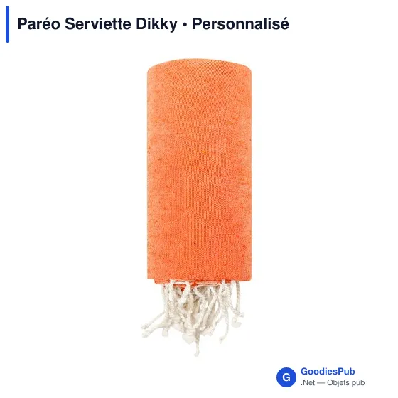 Paréo Serviette personnalisable en coton recyclé avec logo - Image 1