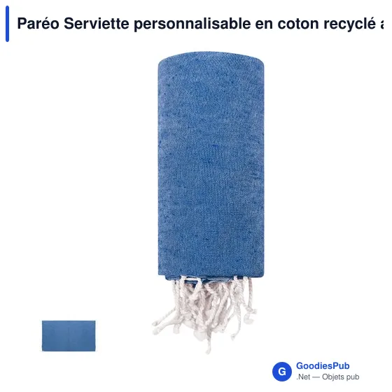 Paréo Serviette personnalisable en coton recyclé avec logo - Image 12