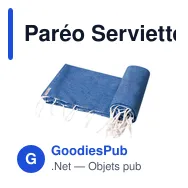 Paréo Serviette personnalisable en coton recyclé avec logo - Miniature 3
