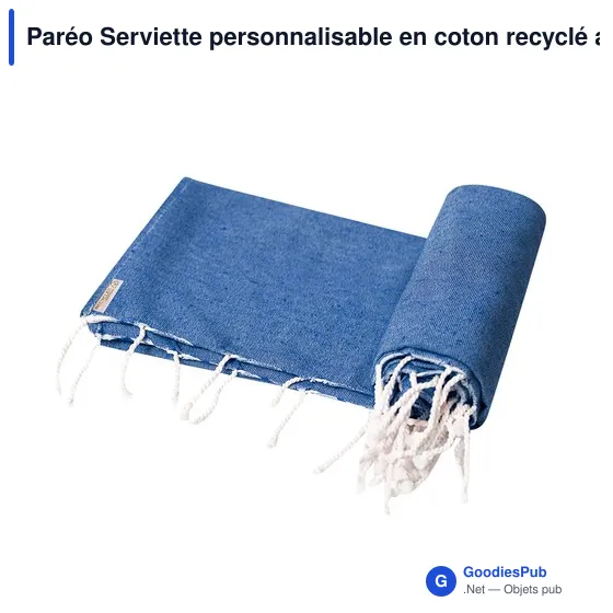 Paréo Serviette personnalisable en coton recyclé avec logo - Image 3