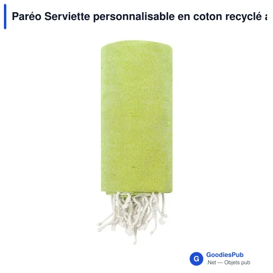 Paréo Serviette personnalisable en coton recyclé avec logo - Image 6