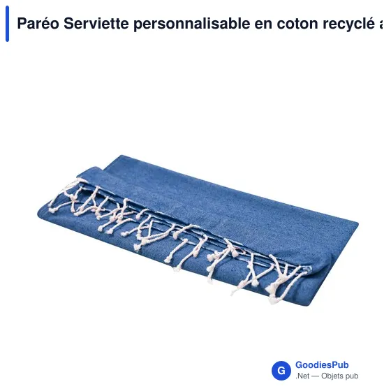 Paréo Serviette personnalisable en coton recyclé avec logo - Image 9