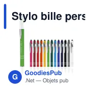 Stylo bille personnalisable en aluminium recyclé soft touch encre bleue - Paris - Miniature 1