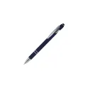Variante Bleu foncé - Stylo bille personnalisable en aluminium recyclé soft touch encre bleue - Paris