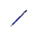 Variante Bleu - Stylo bille personnalisable en aluminium recyclé soft touch encre bleue - Paris