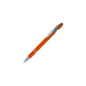Variante Orange - Stylo bille personnalisable en aluminium recyclé soft touch encre bleue - Paris