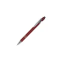 Variante Rouge foncé - Stylo bille personnalisable en aluminium recyclé soft touch encre bleue - Paris