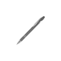 Variante Gris - Stylo bille personnalisable en aluminium recyclé soft touch encre noire - Paris