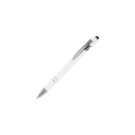 Variante Blanc - Stylo bille personnalisable en aluminium recyclé soft touch encre noire - Paris