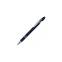 Variante Bleu foncé - Stylo bille personnalisable en aluminium recyclé soft touch encre noire - Paris