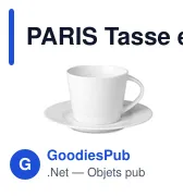 PARIS Tasse et soucoupe Cappuccino - Miniature 1
