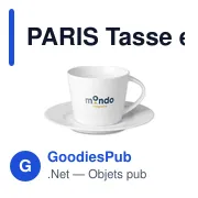 PARIS Tasse et soucoupe Cappuccino - Miniature 3