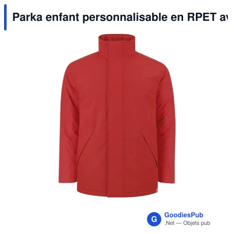 Parka enfant personnalisable en RPET avec logo - Oceanía