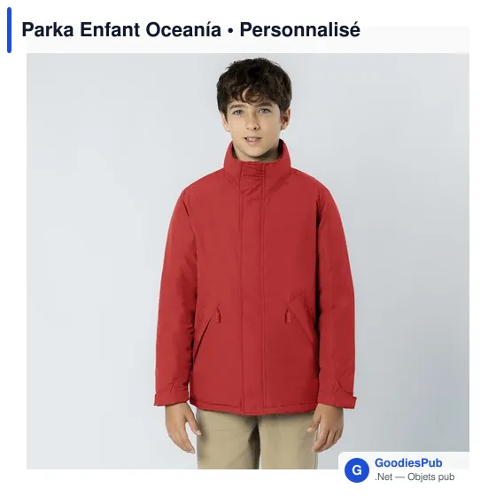 Parka enfant personnalisable en RPET avec logo - Oceanía - Image 2