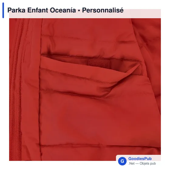 Parka enfant personnalisable en RPET avec logo - Oceanía - Image 11