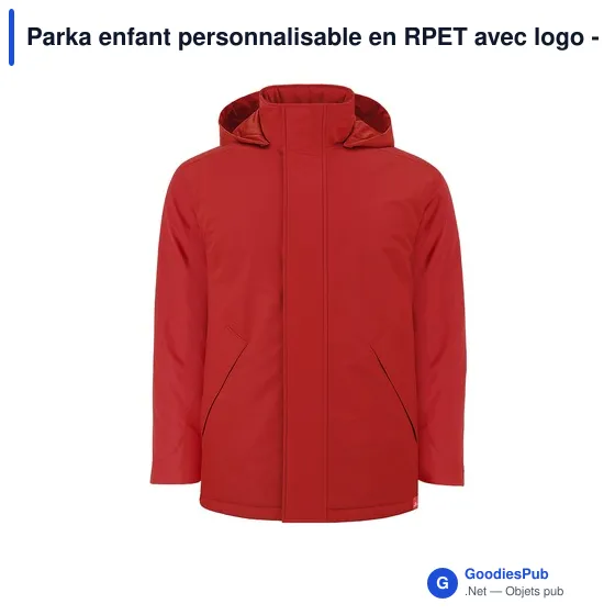 Parka enfant personnalisable en RPET avec logo - Oceanía - Image 3