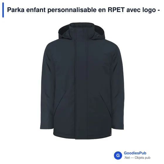Parka enfant personnalisable en RPET avec logo - Oceanía - Image 4
