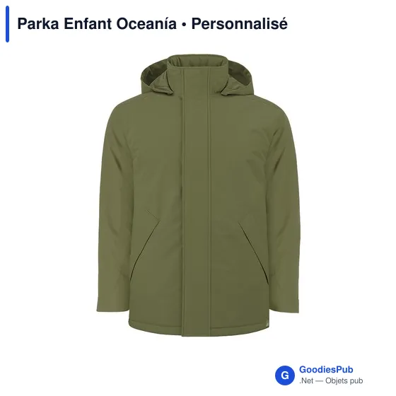 Parka enfant personnalisable en RPET avec logo - Oceanía - Image 5