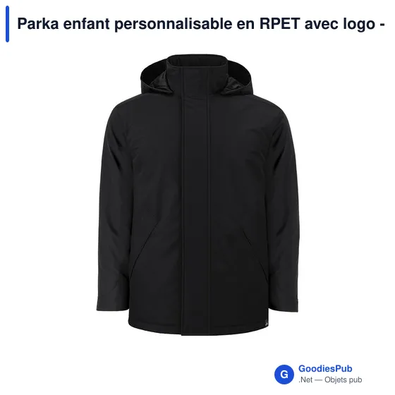 Parka enfant personnalisable en RPET avec logo - Oceanía - Image 6