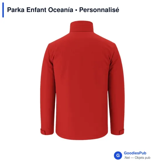 Parka enfant personnalisable en RPET avec logo - Oceanía - Image 7
