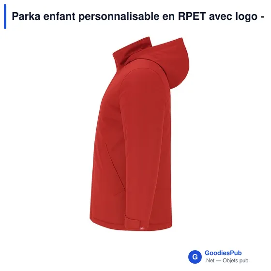 Parka enfant personnalisable en RPET avec logo - Oceanía - Image 8