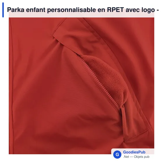 Parka enfant personnalisable en RPET avec logo - Oceanía - Image 10