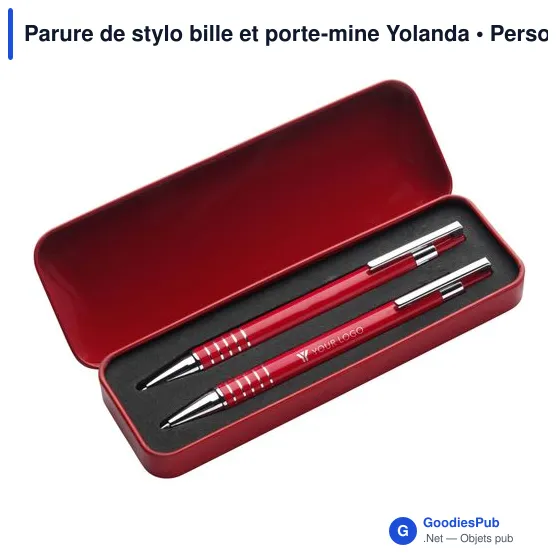 Parure de stylo bille et porte-mine personnalisable avec logo - Yolanda - Image 12