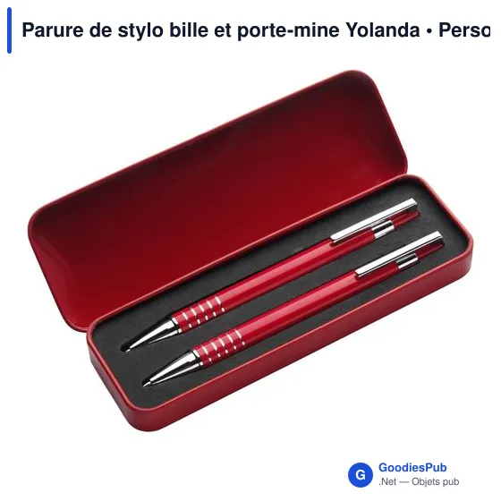 Parure de stylo bille et porte-mine personnalisable avec logo - Yolanda - Image 5