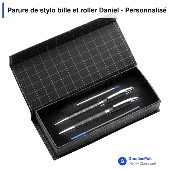 Parure de stylo bille et roller Daniel - Image 2