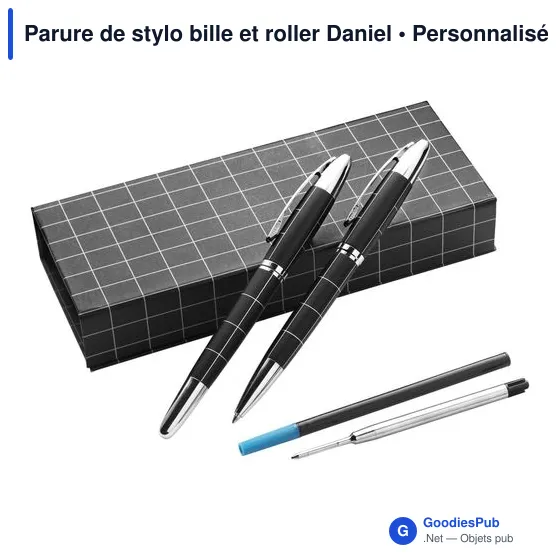 Parure de stylo bille et roller Daniel - Image 3