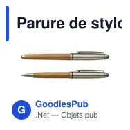 Parure de stylo bille et roller personnalisable en bambou Addieavec logo - Miniature 1