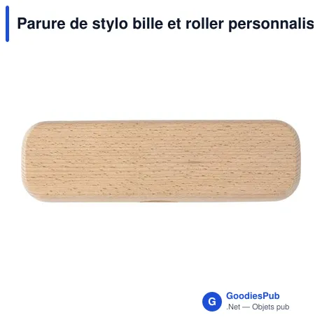Parure de stylo bille et roller personnalisable en bois Olivieroavec logo
