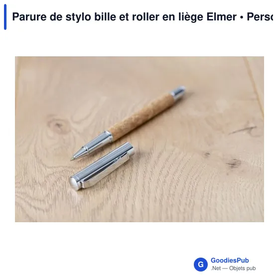 Parure de stylo bille et roller personnalisable avec logo - Elmer - Image 6