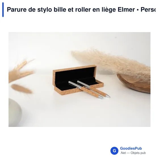 Parure de stylo bille et roller personnalisable avec logo - Elmer - Image 8