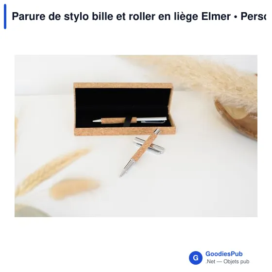 Parure de stylo bille et roller personnalisable avec logo - Elmer - Image 9