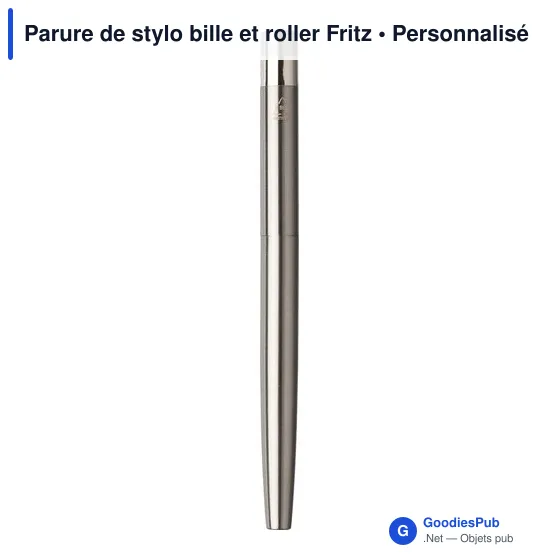 Parure de stylo bille et roller personnalisable avec logo - Fritz - Image 3