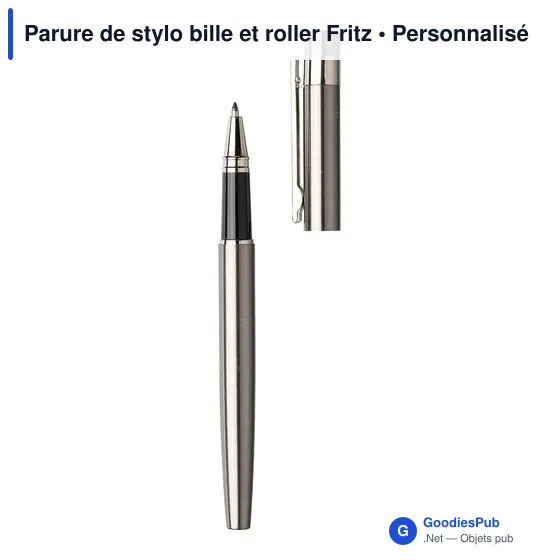 Parure de stylo bille et roller personnalisable avec logo - Fritz - Image 6