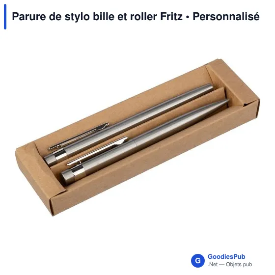 Parure de stylo bille et roller personnalisable avec logo - Fritz - Image 8