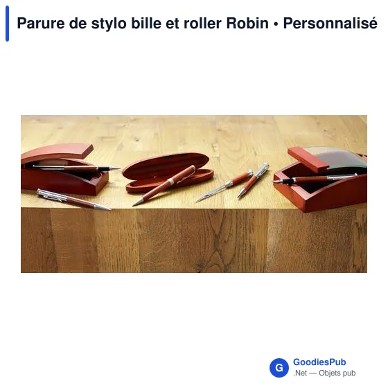 Parure de stylo bille et roller Robin - Image 4