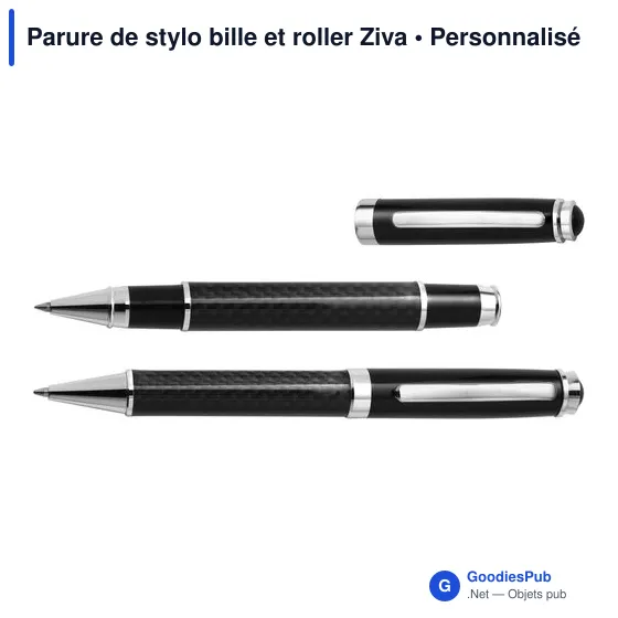 Parure de stylo bille et roller Ziva - Image 1