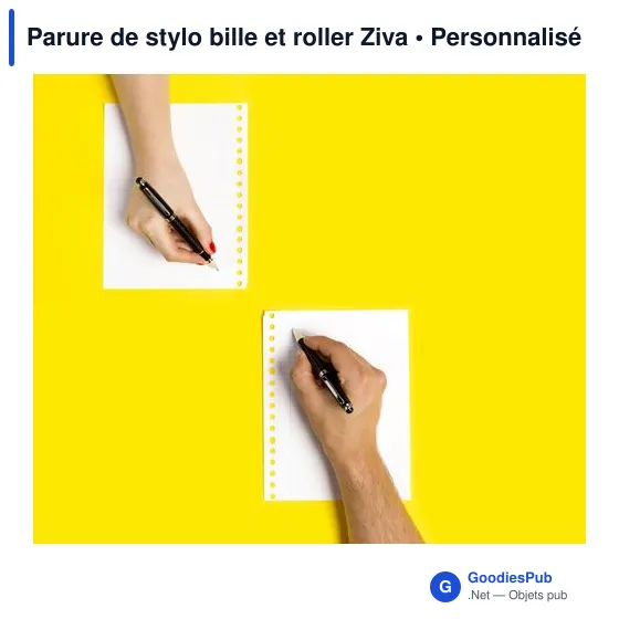 Parure de stylo bille et roller Ziva - Image 4