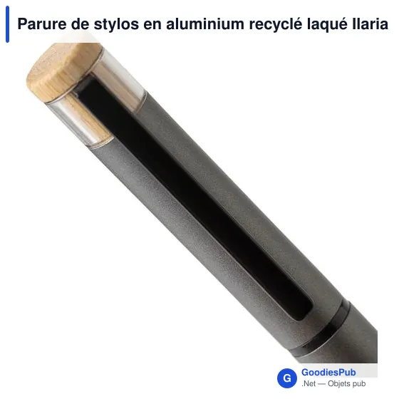 Parure de stylos en aluminium recyclé laqué Ilaria - Image 11