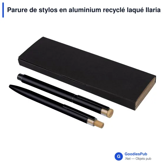 Parure de stylos en aluminium recyclé laqué Ilaria - Image 17