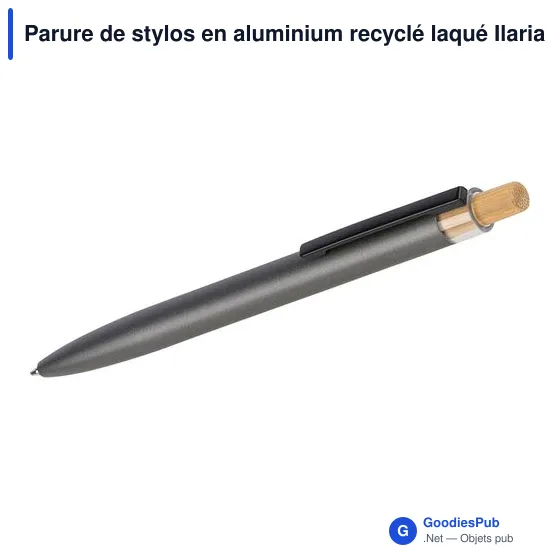 Parure de stylos en aluminium recyclé laqué Ilaria - Image 26