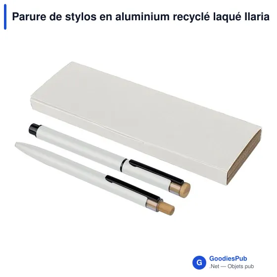 Parure de stylos en aluminium recyclé laqué Ilaria - Image 33