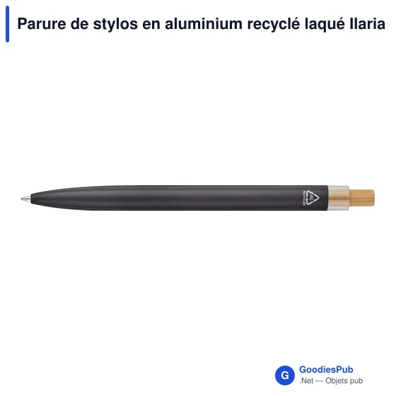 Parure de stylos en aluminium recyclé laqué Ilaria - Image 39