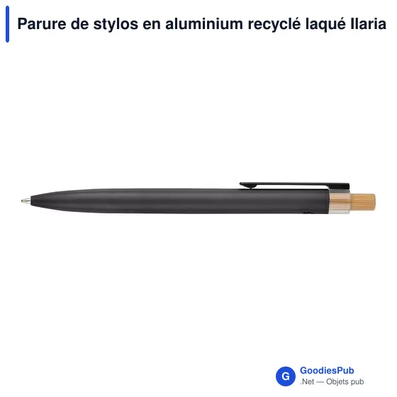Parure de stylos en aluminium recyclé laqué Ilaria - Image 5
